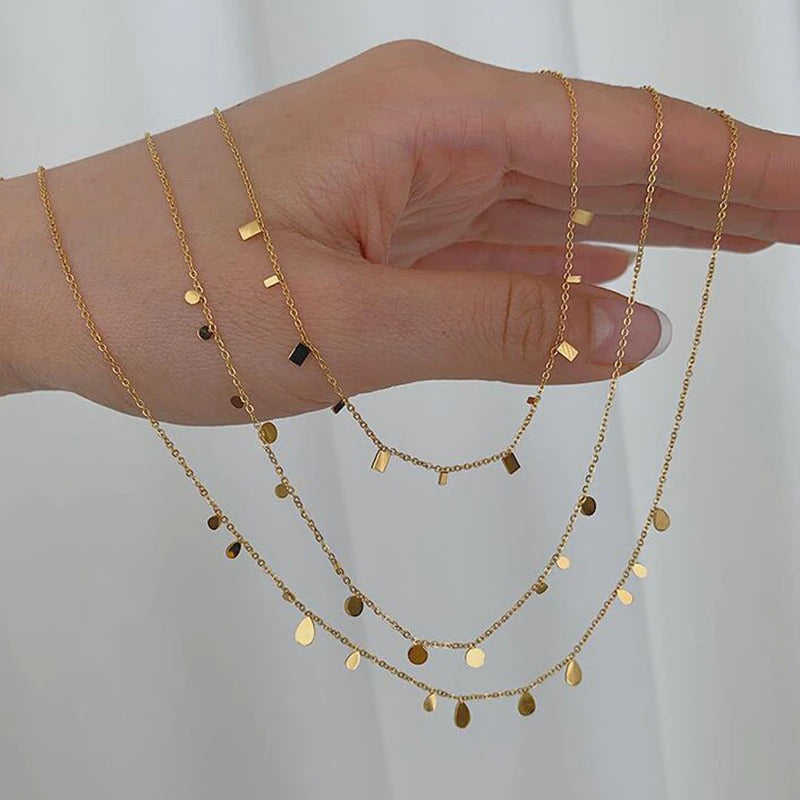 Gold alike rectangle shaped Necklace