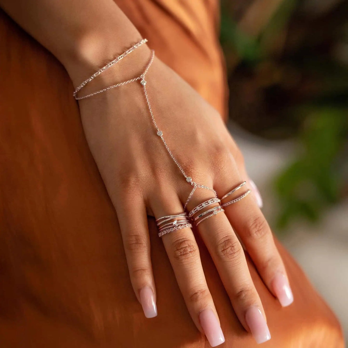 Bracelet en argent avec anneau
