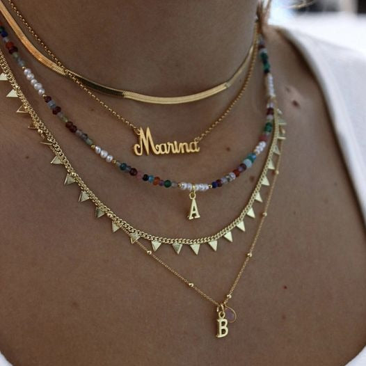 Heart snake bone necklace