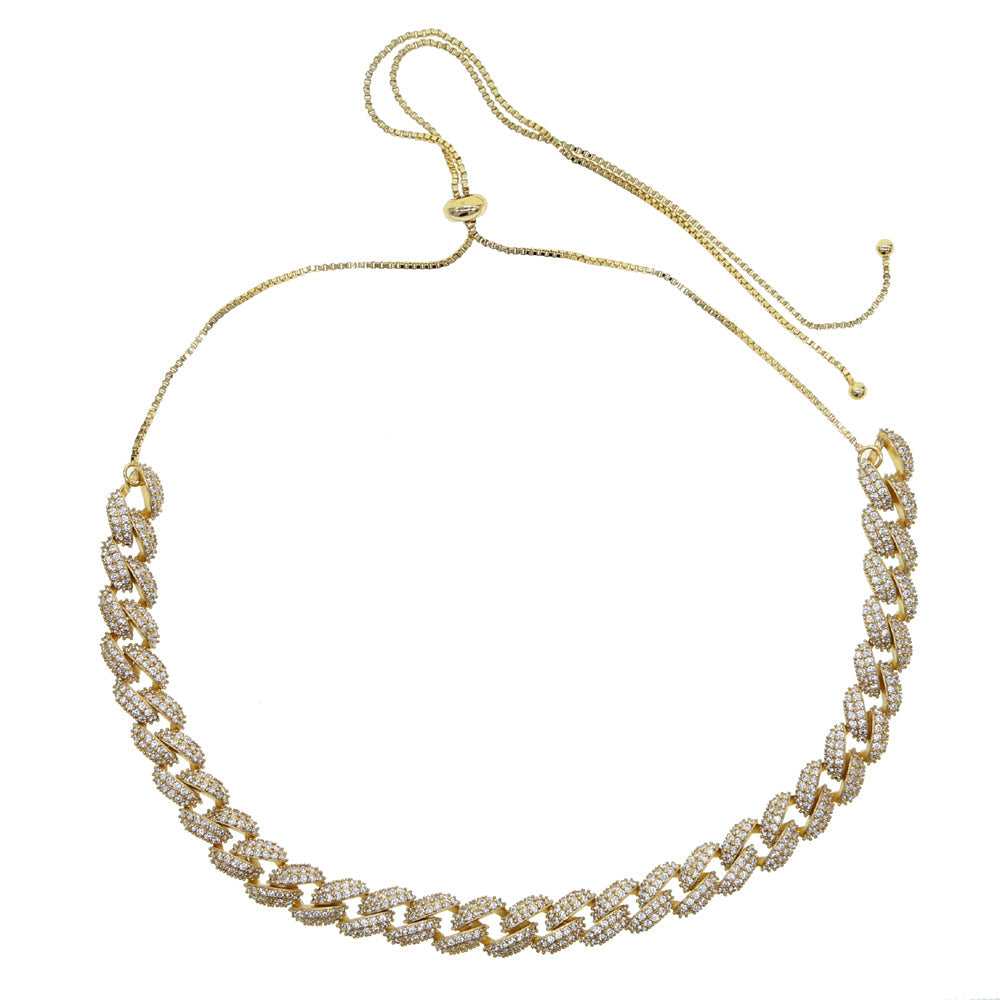 Miami chain choker necklace - silver
