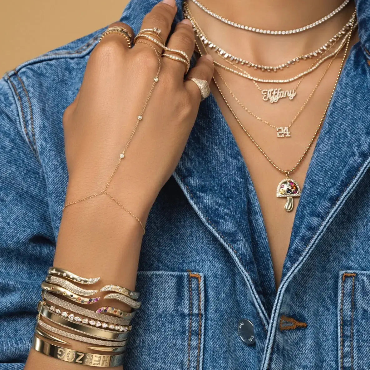 Bracelet en argent avec anneau
