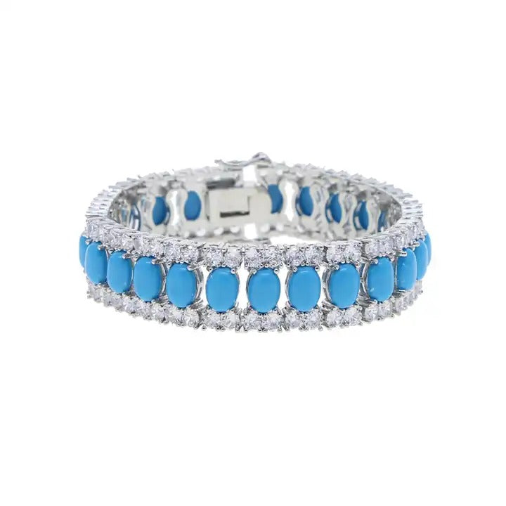 MiniLux Double Tennis bracelet with Turquoise