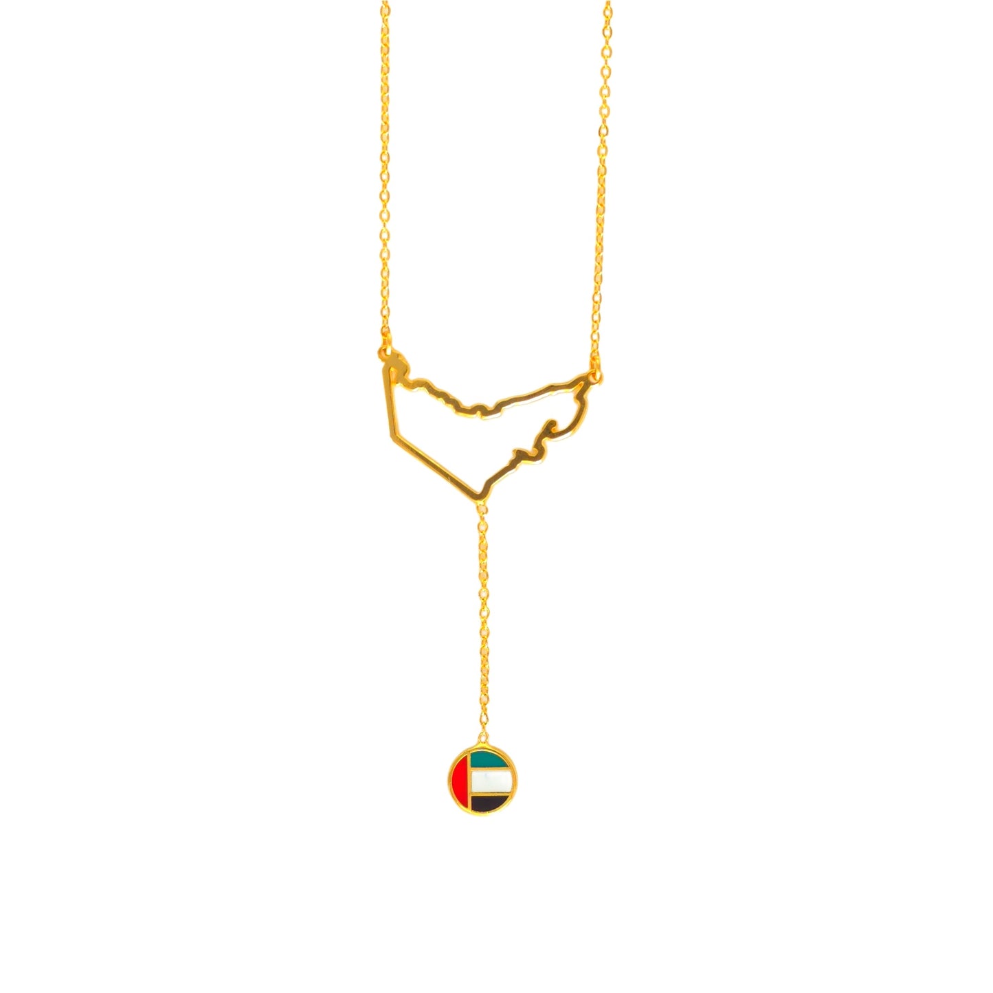 MiniLux Emirates map & flag necklace