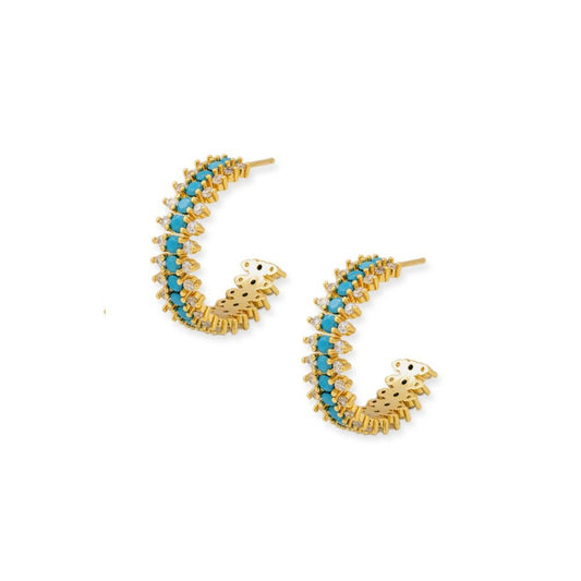"Turquoise" hoops earrings