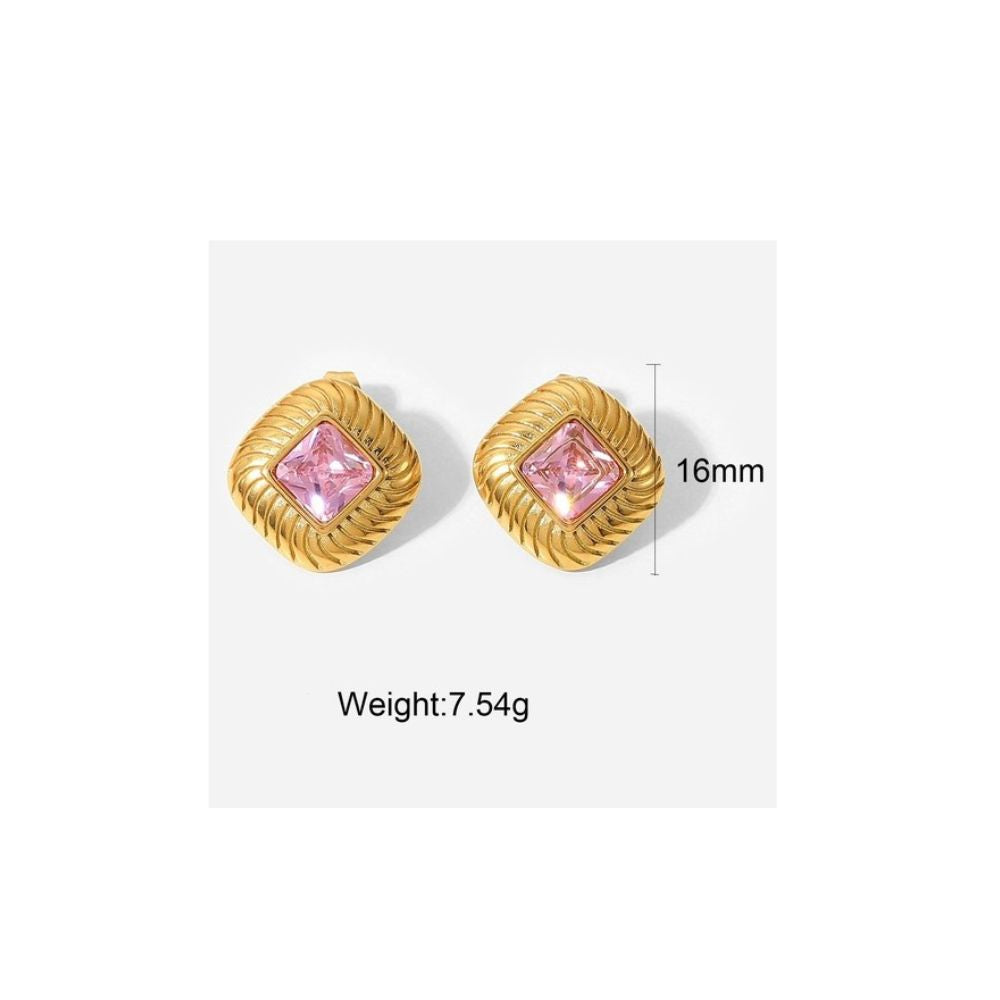 Vintage/retro zirconia earrings - Rose