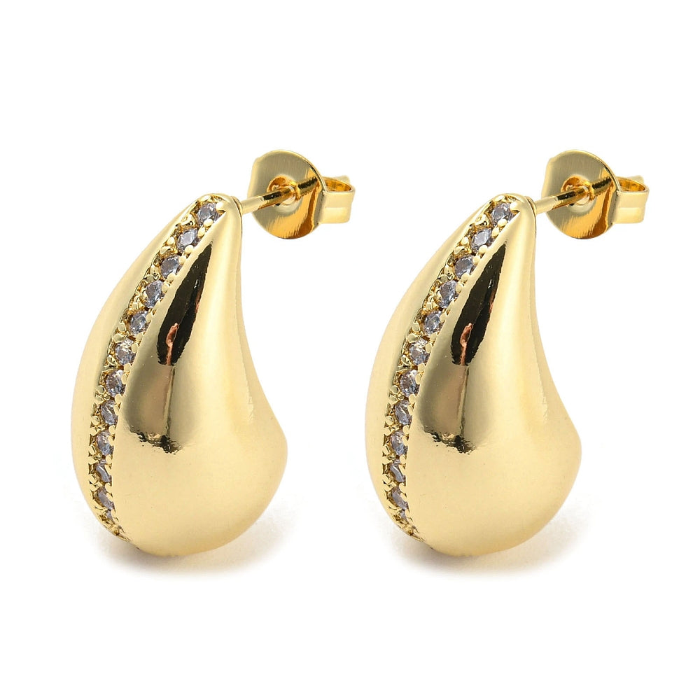 "B" Golden Zirconia earrings