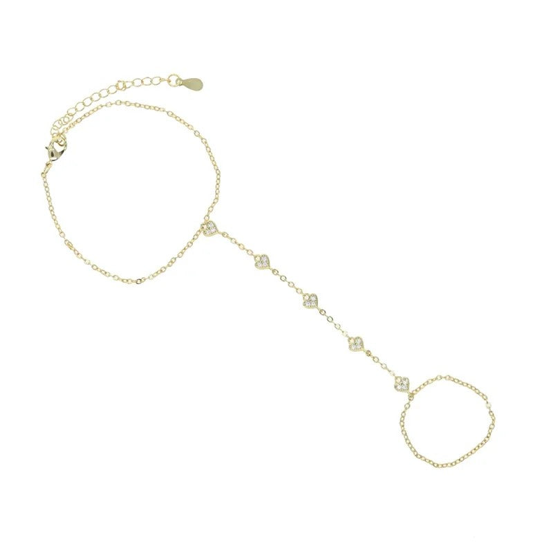 Bracelet chaîne cœur avec anneau