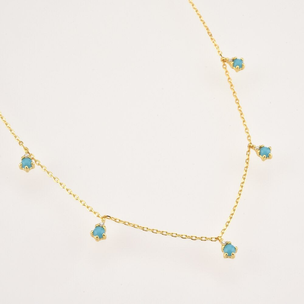 MiniLux Silver Drop turquoise Necklace