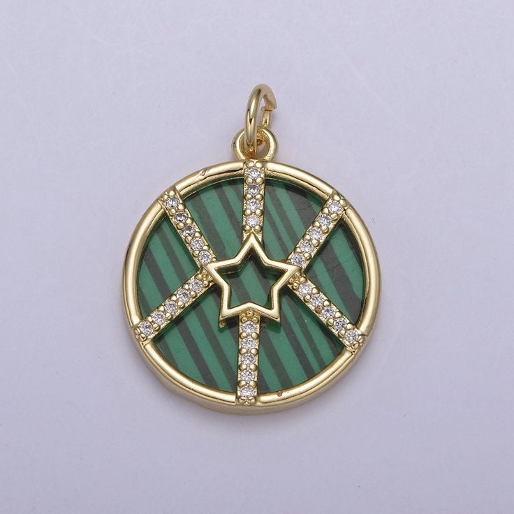 Malachite star zirconia necklace