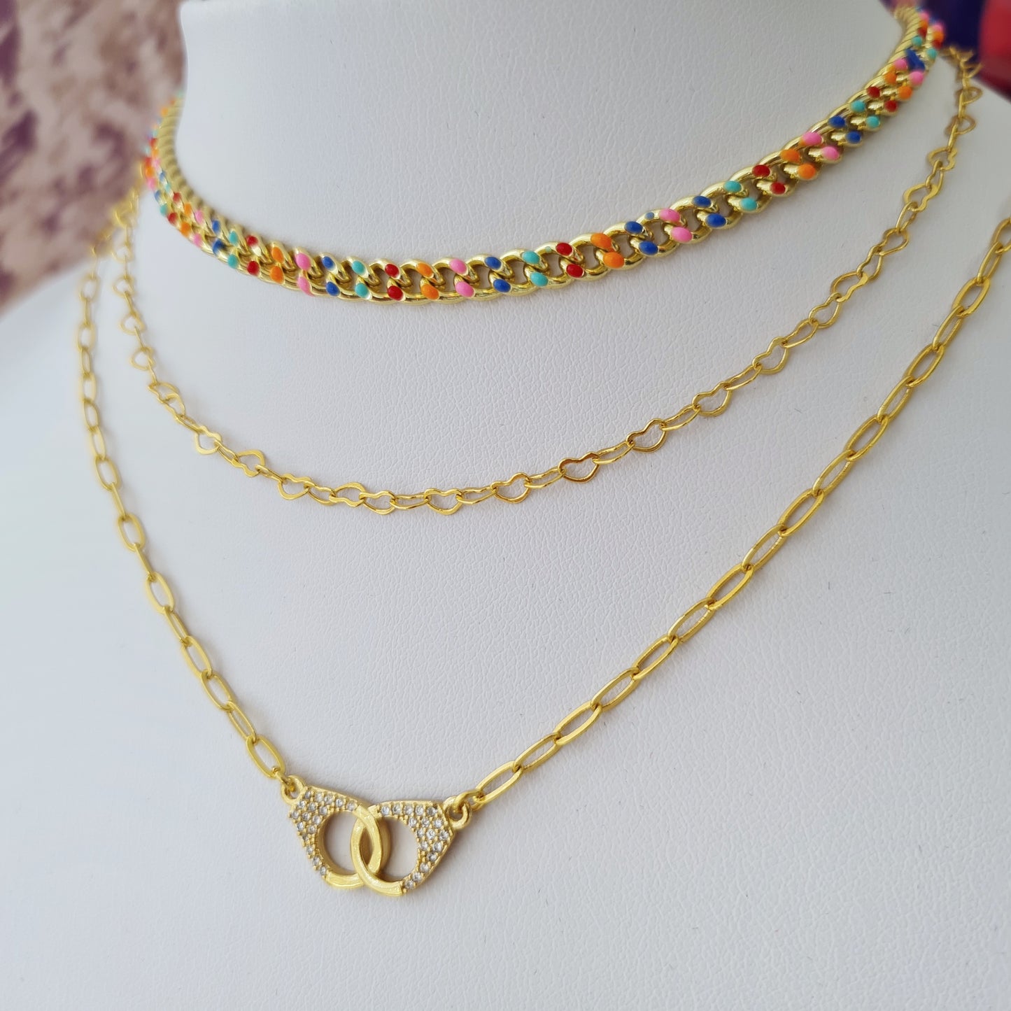 MiniLux DinVan" Zirconia Cuffs" necklace