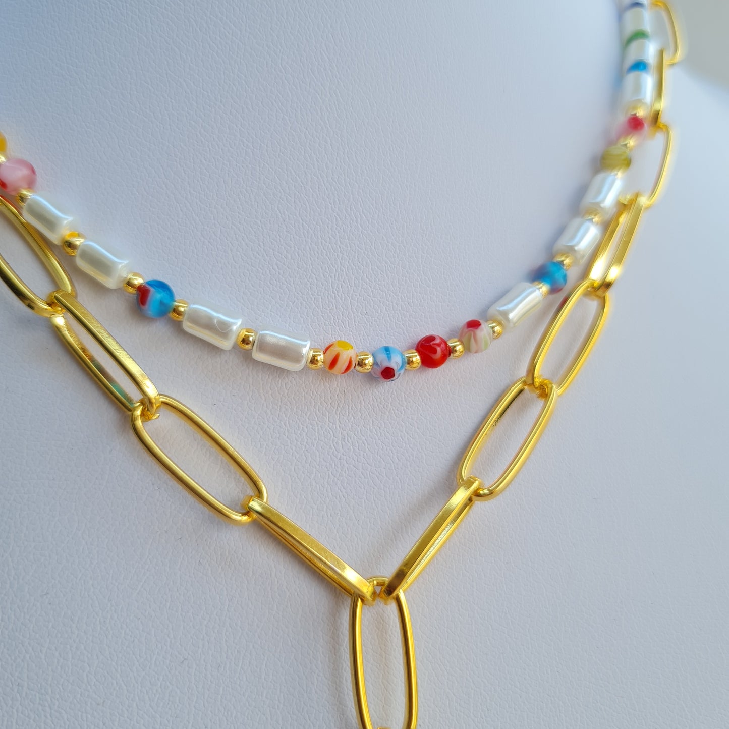" Rainbow Star" necklace 18K GP