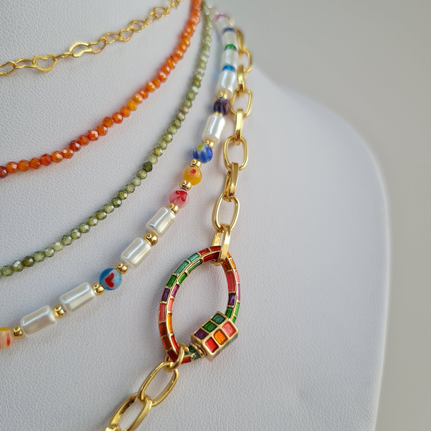 Macro Millefiori flower Necklace