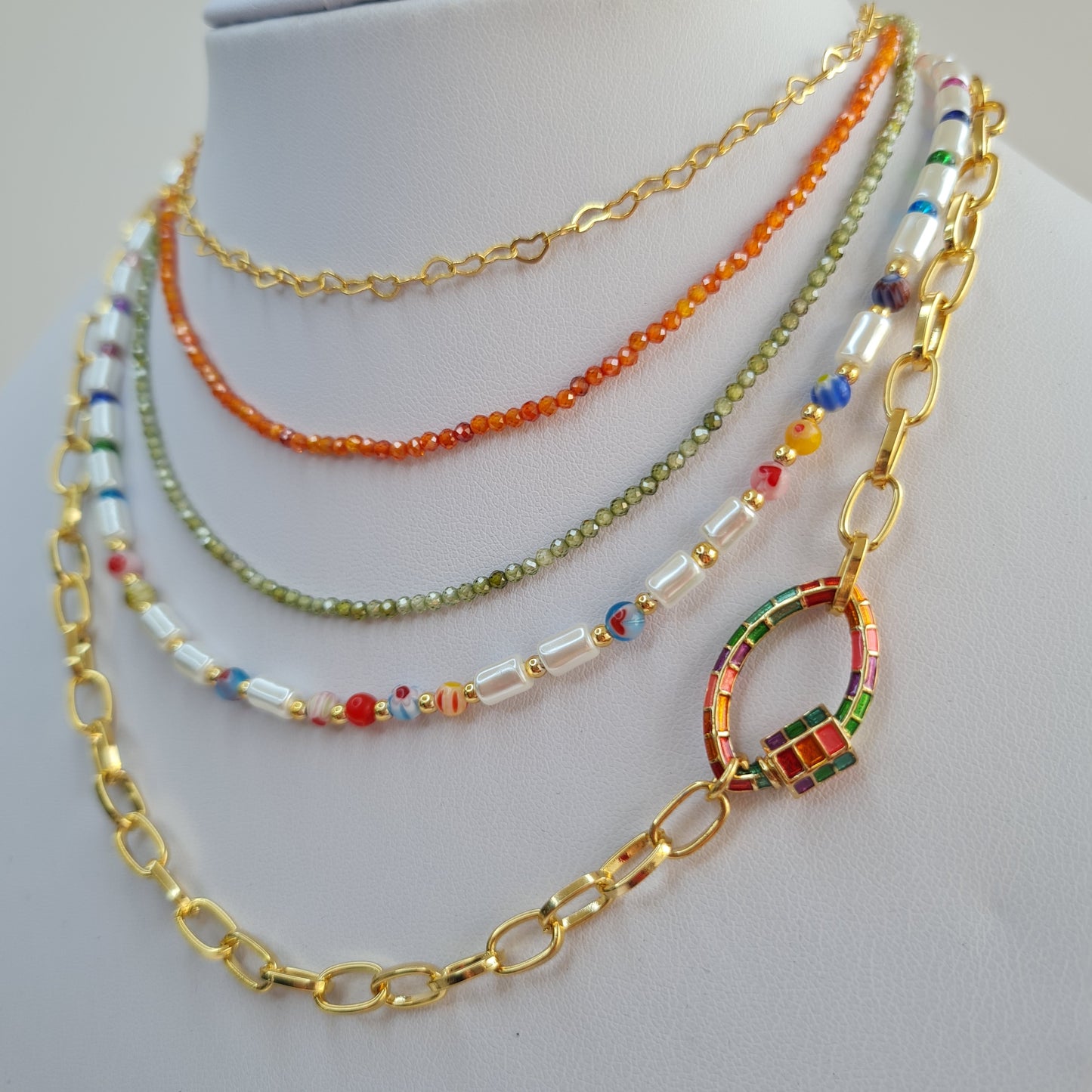 Macro Millefiori flower Necklace