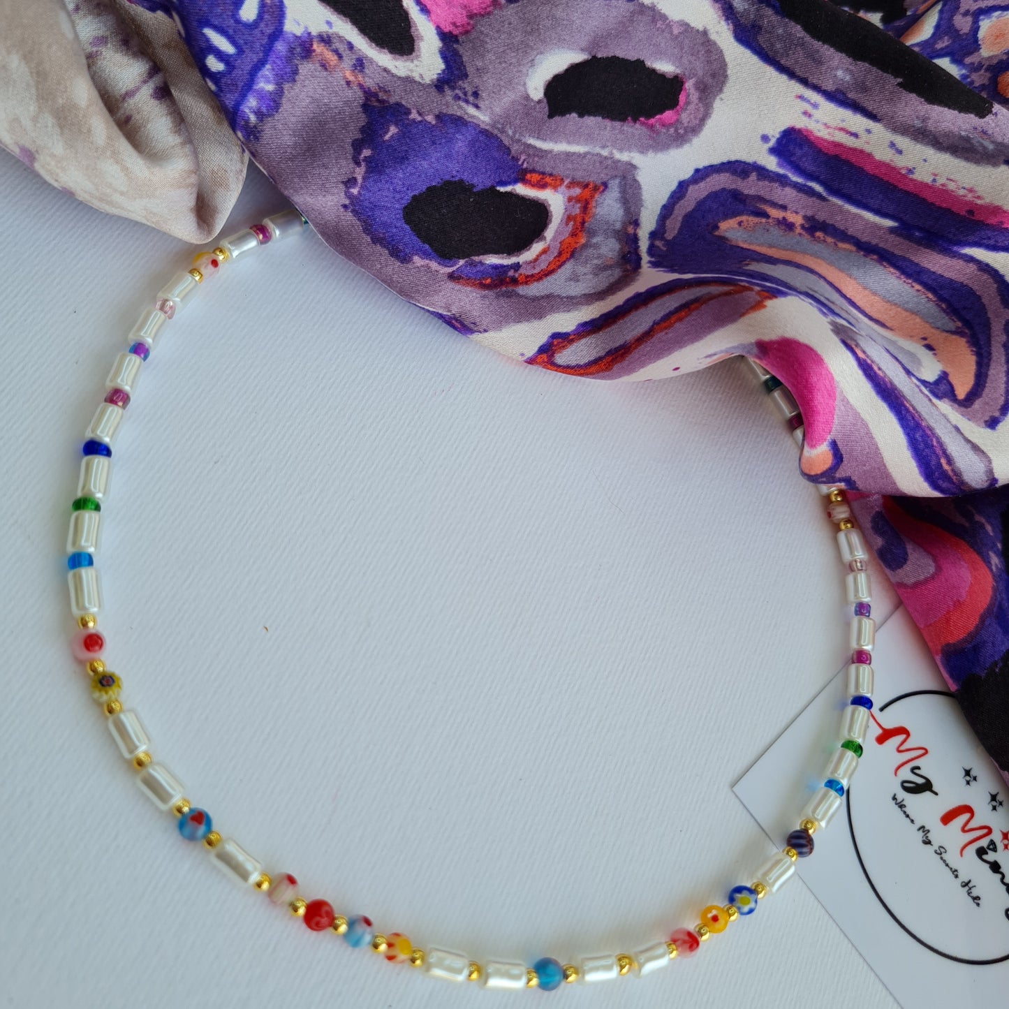 Macro Millefiori flower Necklace