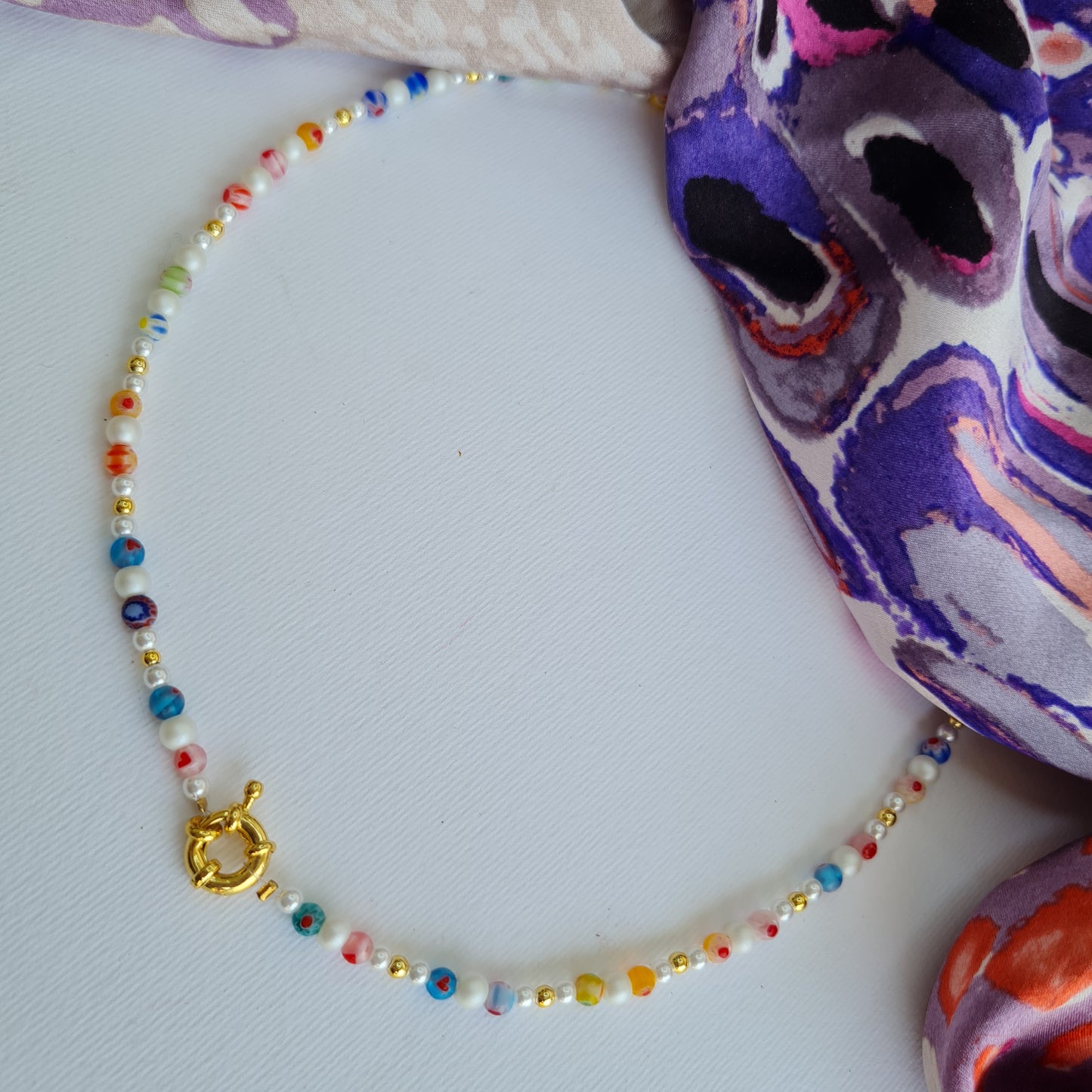 Mini Millefiori flower Necklace