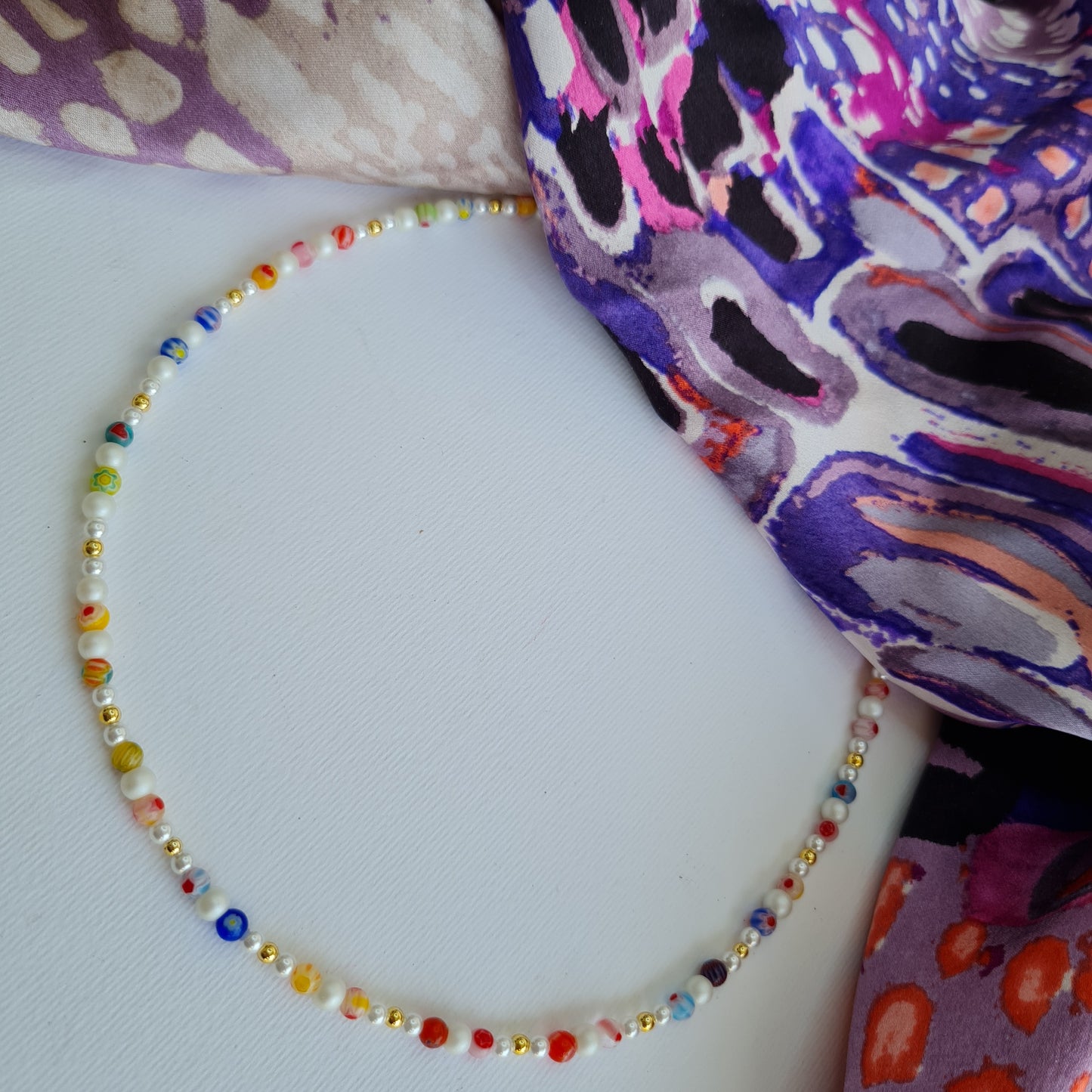 Mini Millefiori flower Necklace