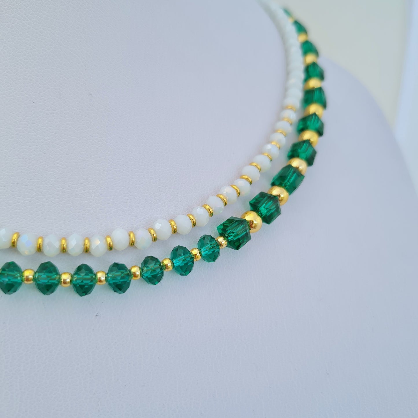 Mixed Green beads necklace
