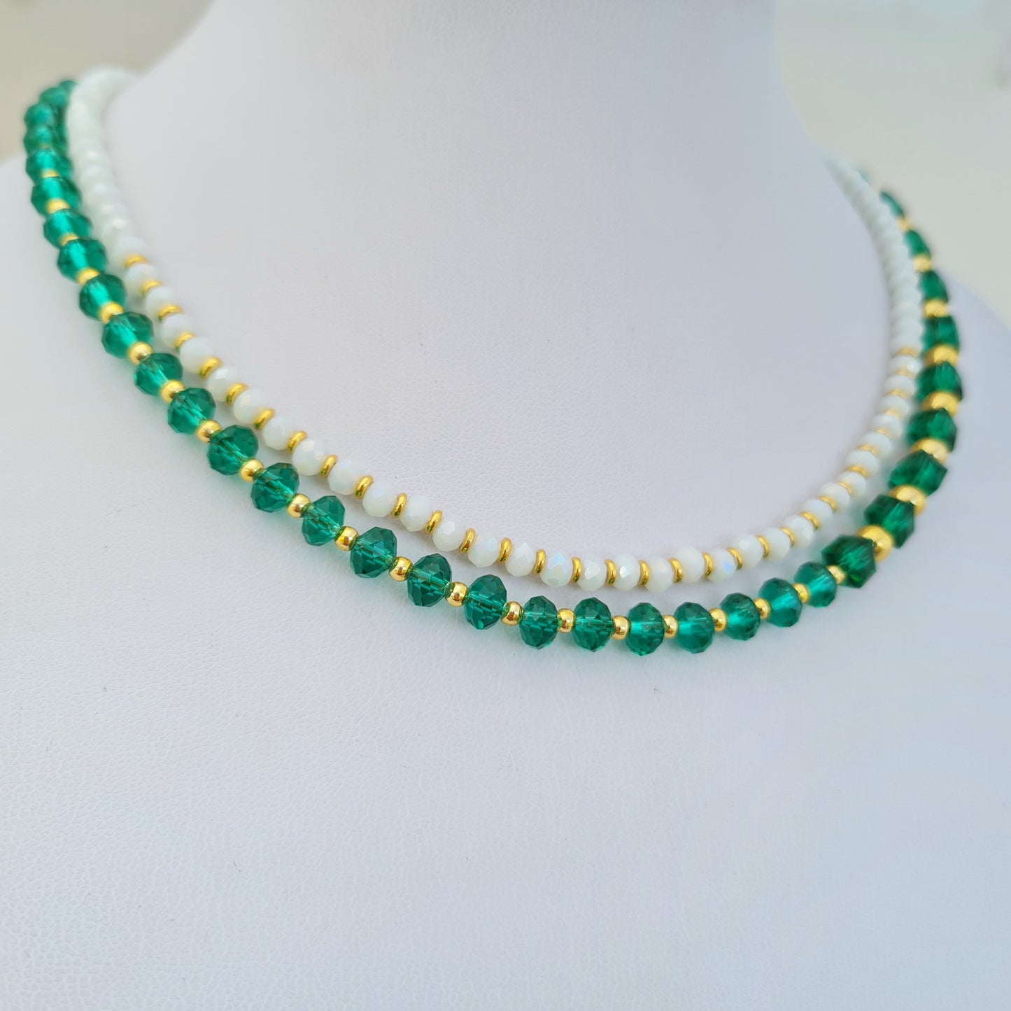 Mixed Green beads necklace