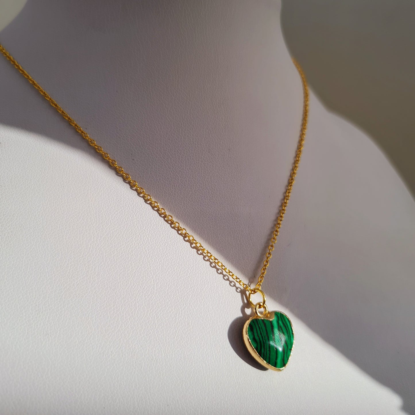 Malachite heart necklace