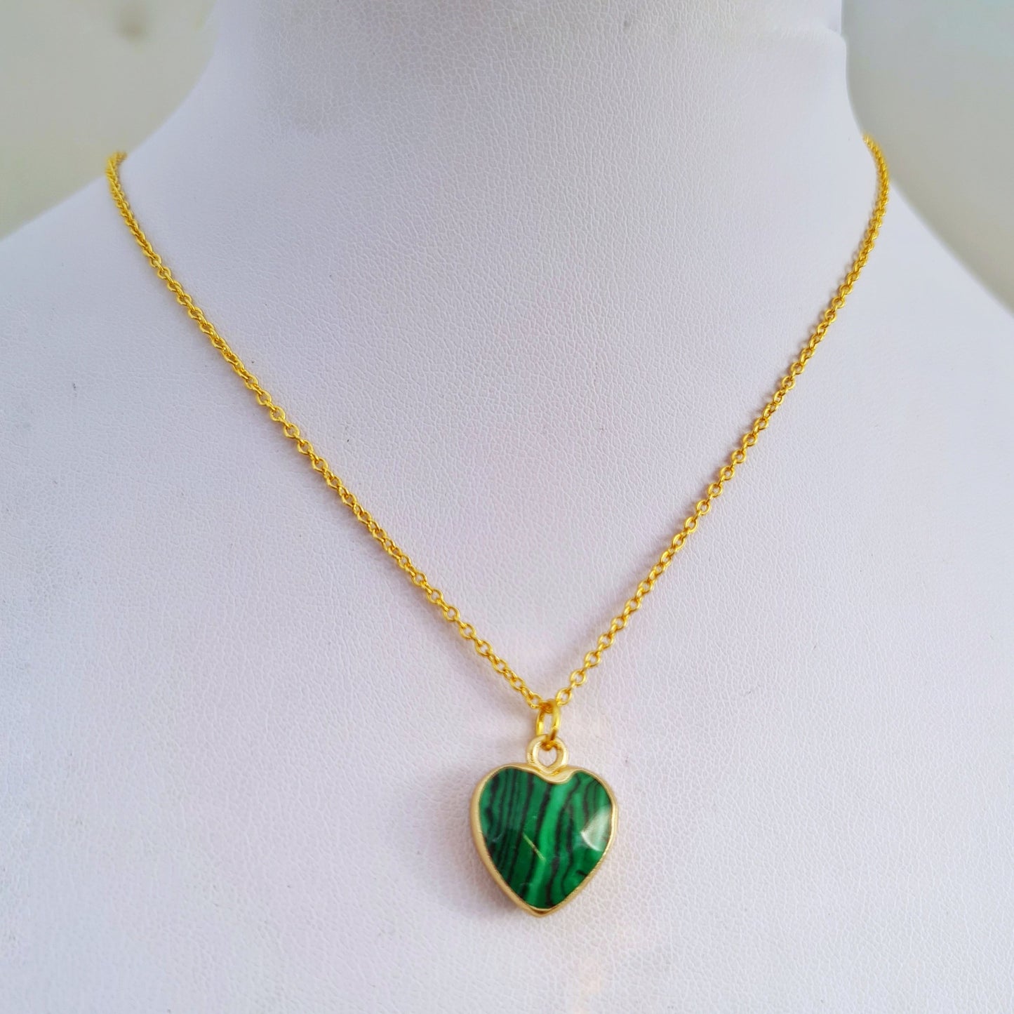 Malachite heart necklace