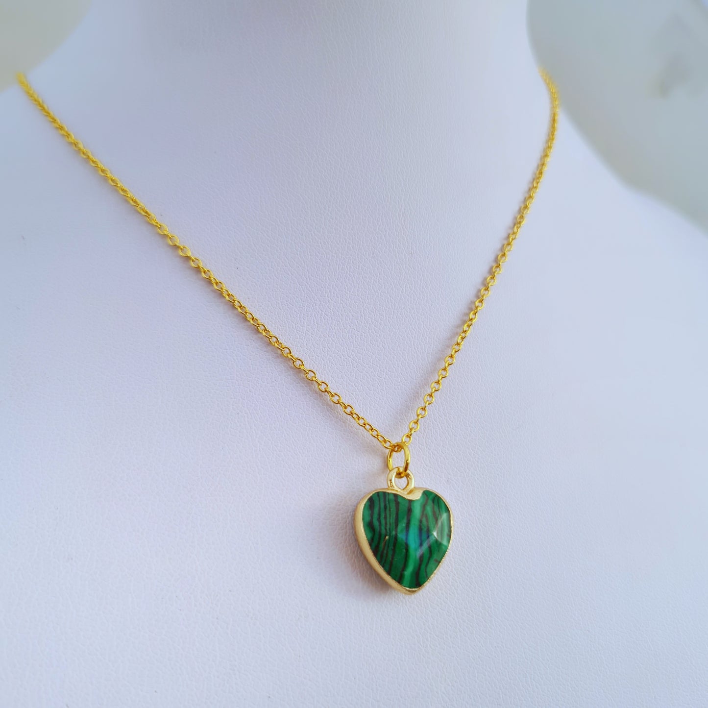 Malachite heart necklace