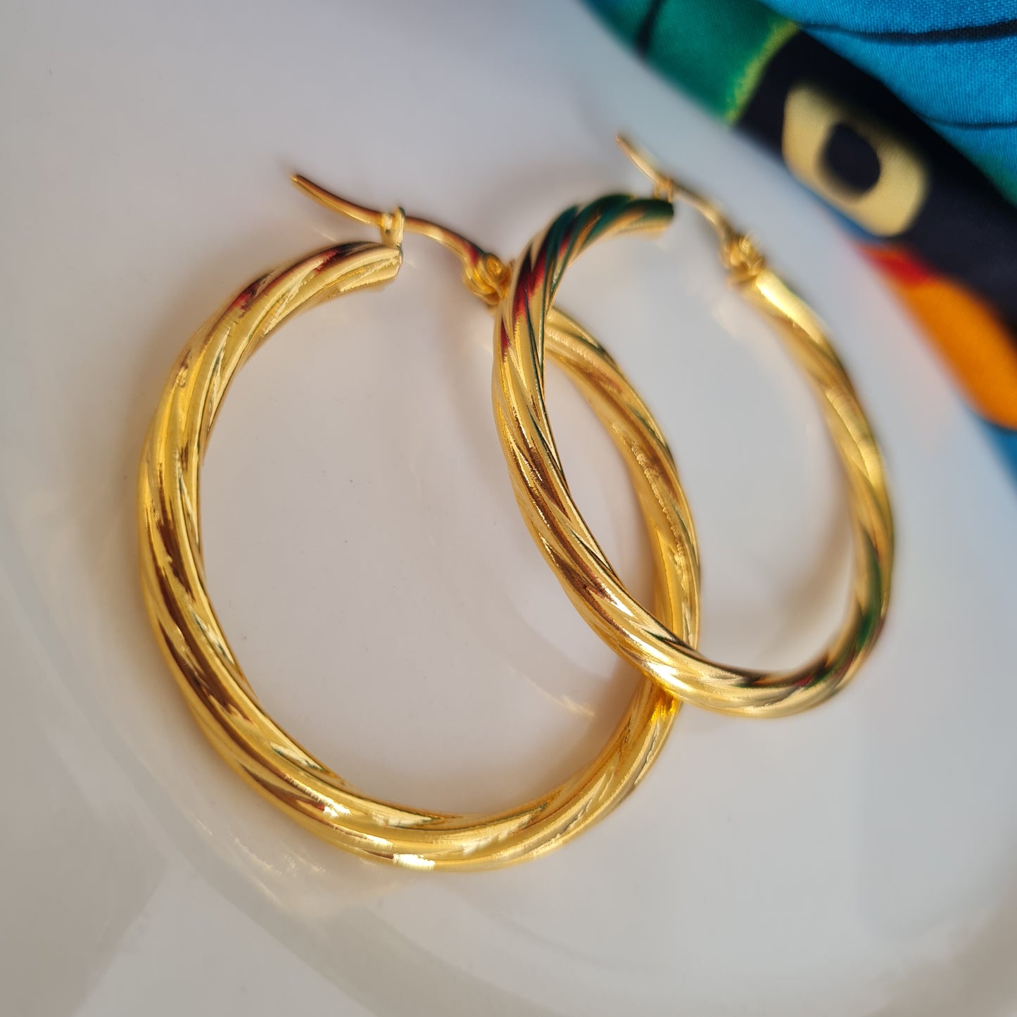 18k gold plated Hoops medium size