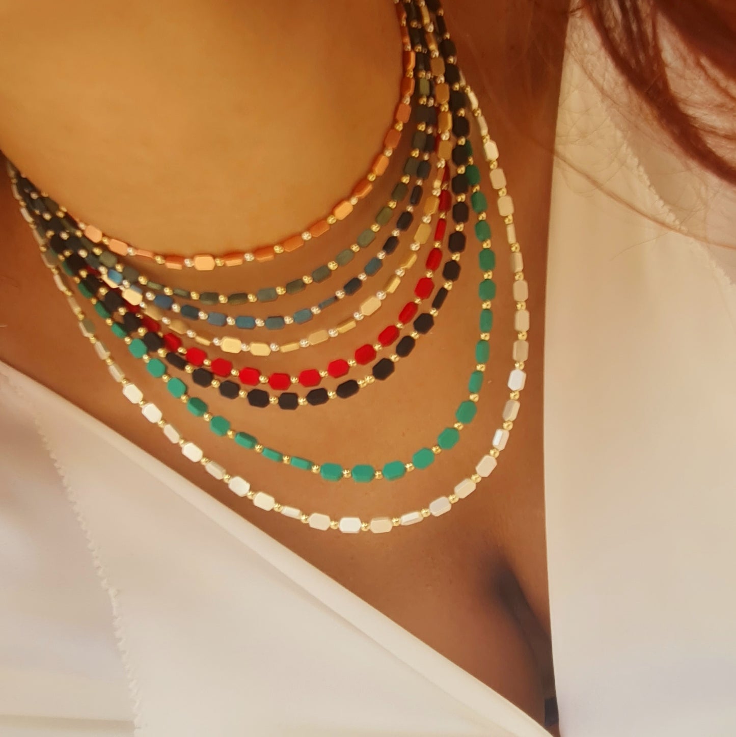 Hematite hexagon necklace