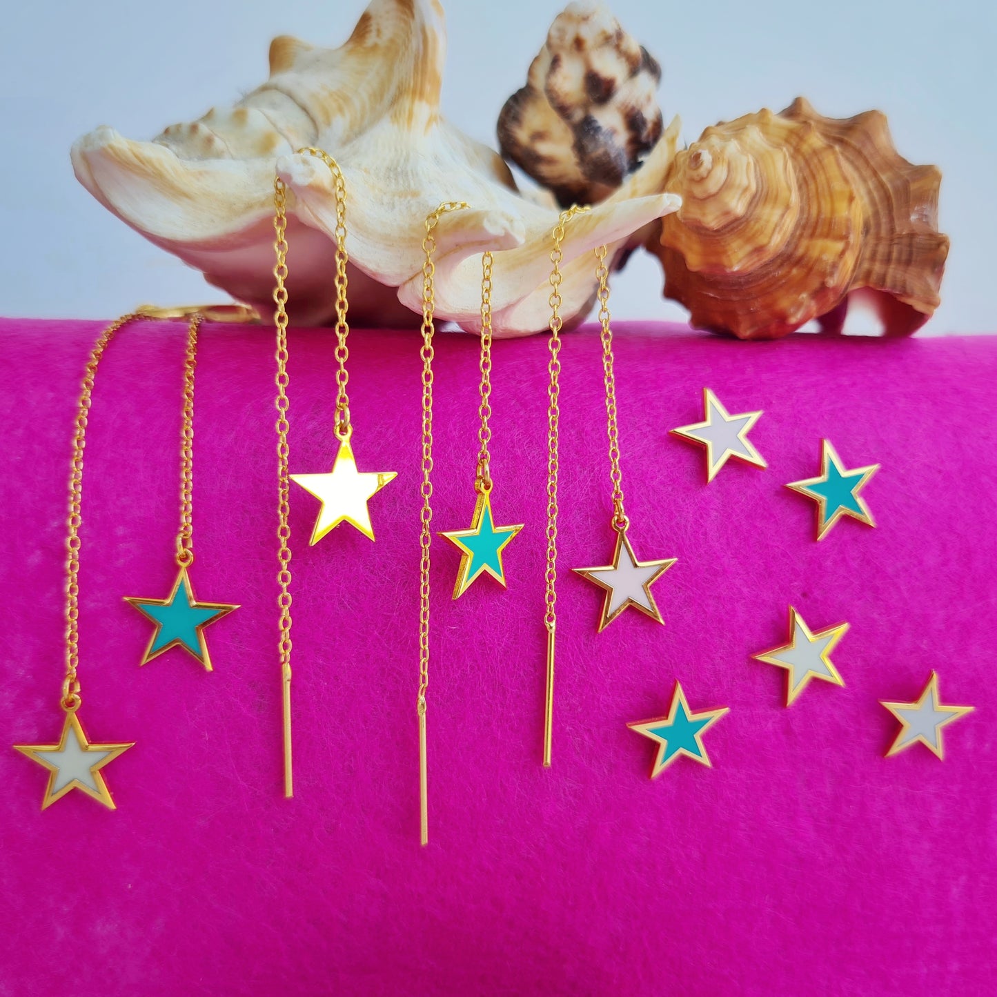 MiniLux star enamel earrings