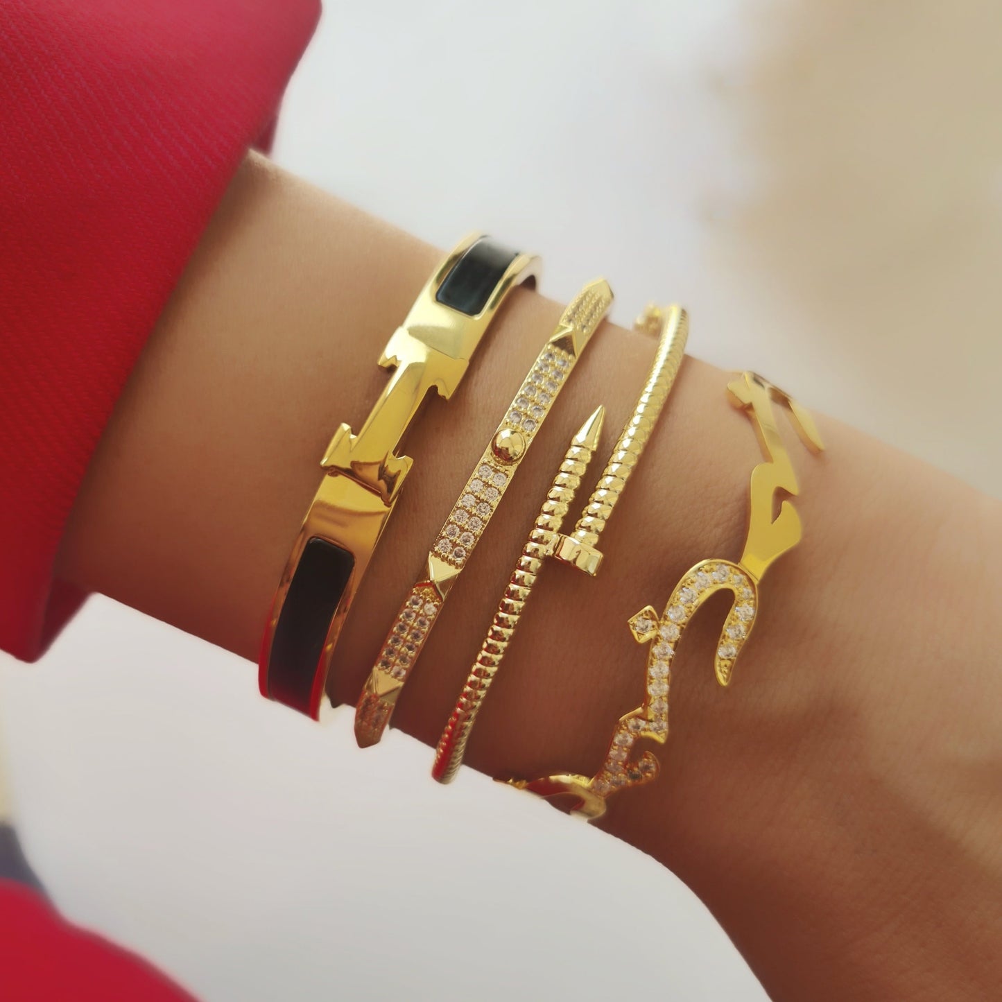 MiniLux حب Amore, Love, cuff Zirconia bracelet