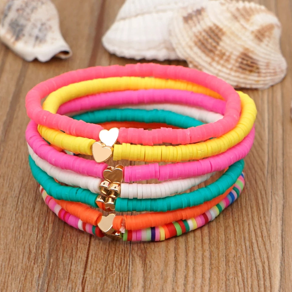 Customizable surfer beads "Golden Heart"
