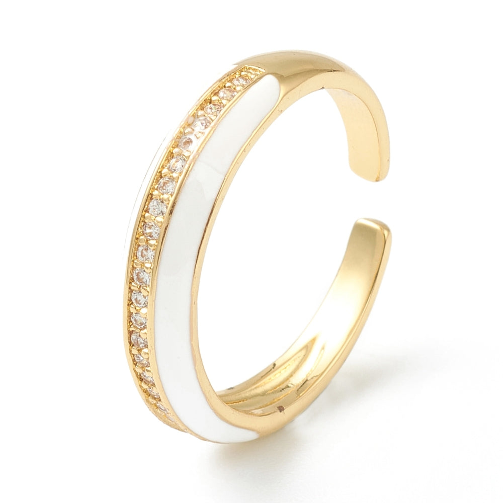 Enamel diamonds ring