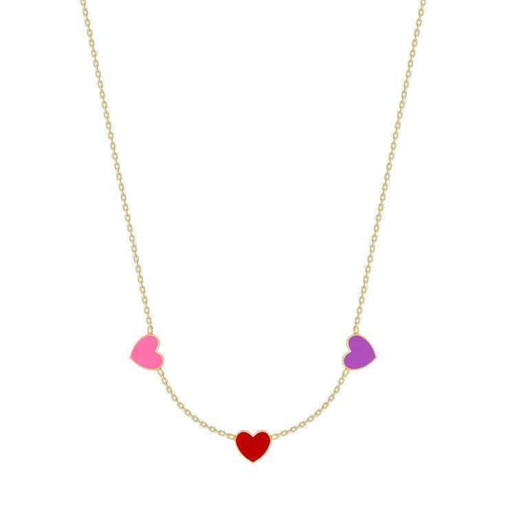 Trio Love enamel necklace