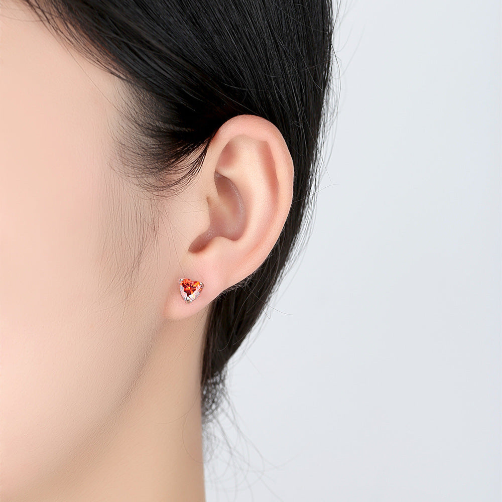 Heart stud earrings