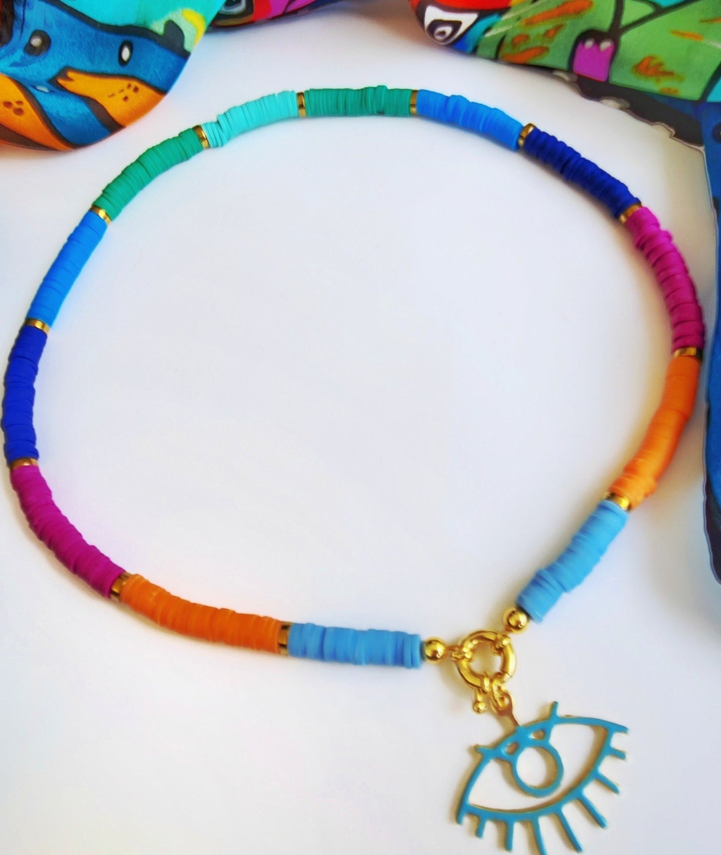 Evil eye surfer necklace