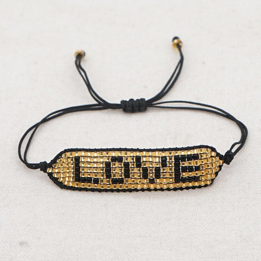 Miyuki beads bracelet "Black Love"
