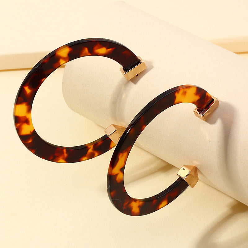 Large hoop earrings - brown
