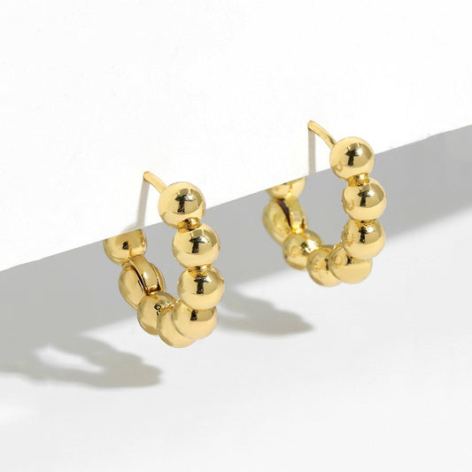 Retro Simple Gold Circle Earrings