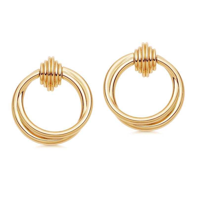 Round geometric earrings