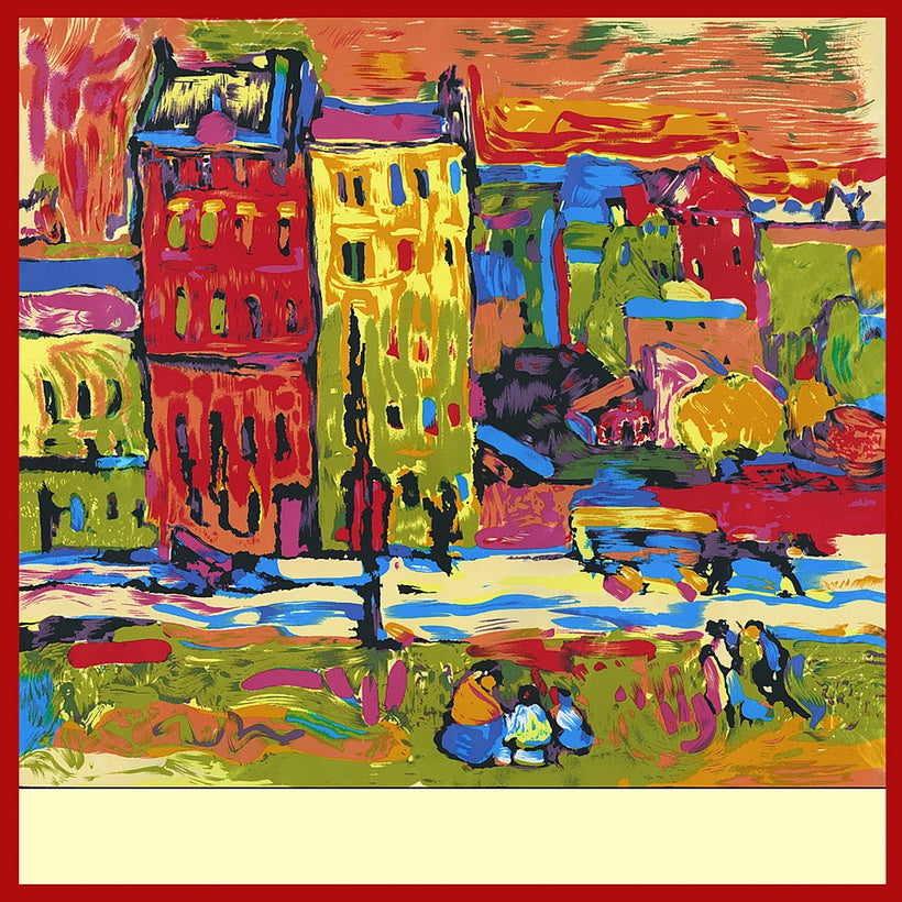 Van Gogh : Red House Ladies Twill Small Square Scarf