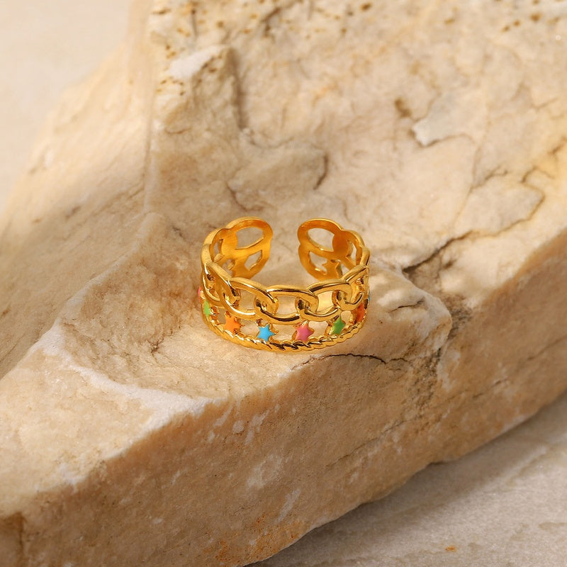 Enamel Dual layer star ring