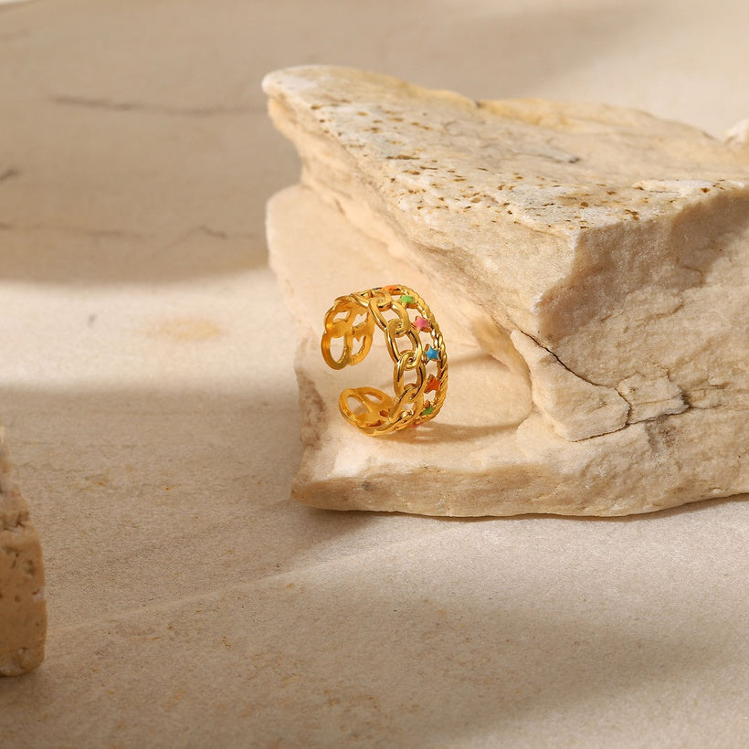 Enamel Dual layer star ring