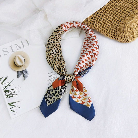 Red Leopard Pattern Red silk scarf