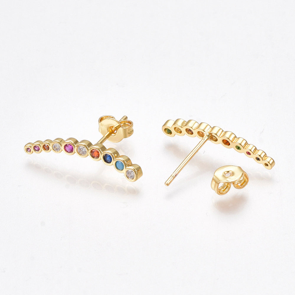 MiniLux Rainbow zirconia earrings