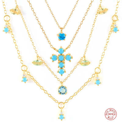 MiniLux Silver Drop turquoise Necklace