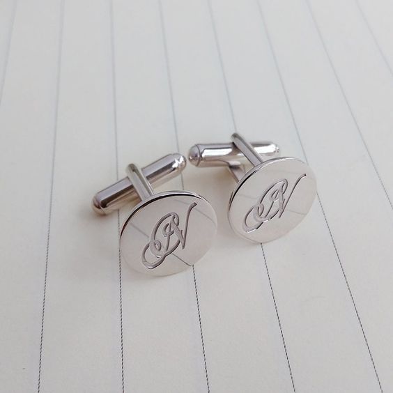 Cufflinks: Initials, engraved