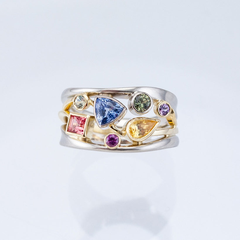 Wave line Zirconia Ring