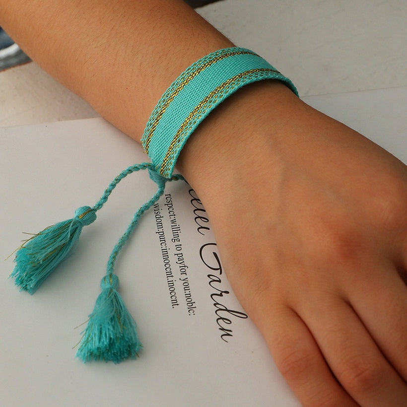 Embroidery Tassel Woven Bracelet