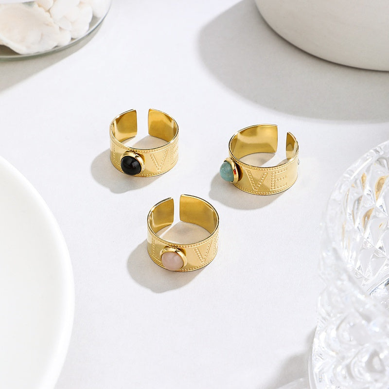 Retro Boho stone ring