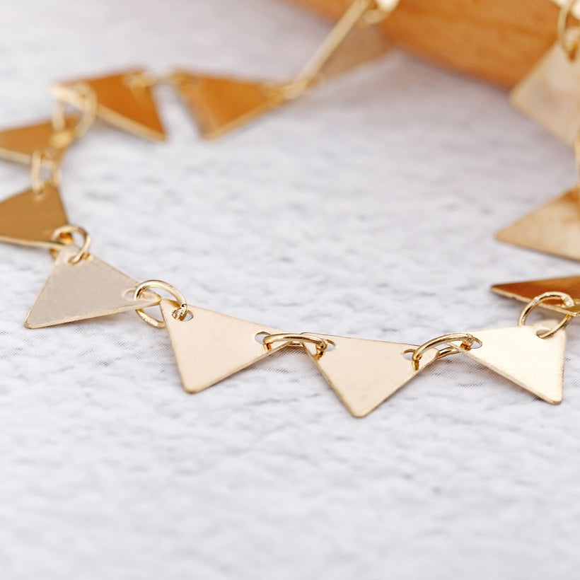 Triangle silver anklet
