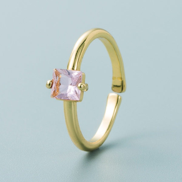 Geometric Diamond Zirconia Ring